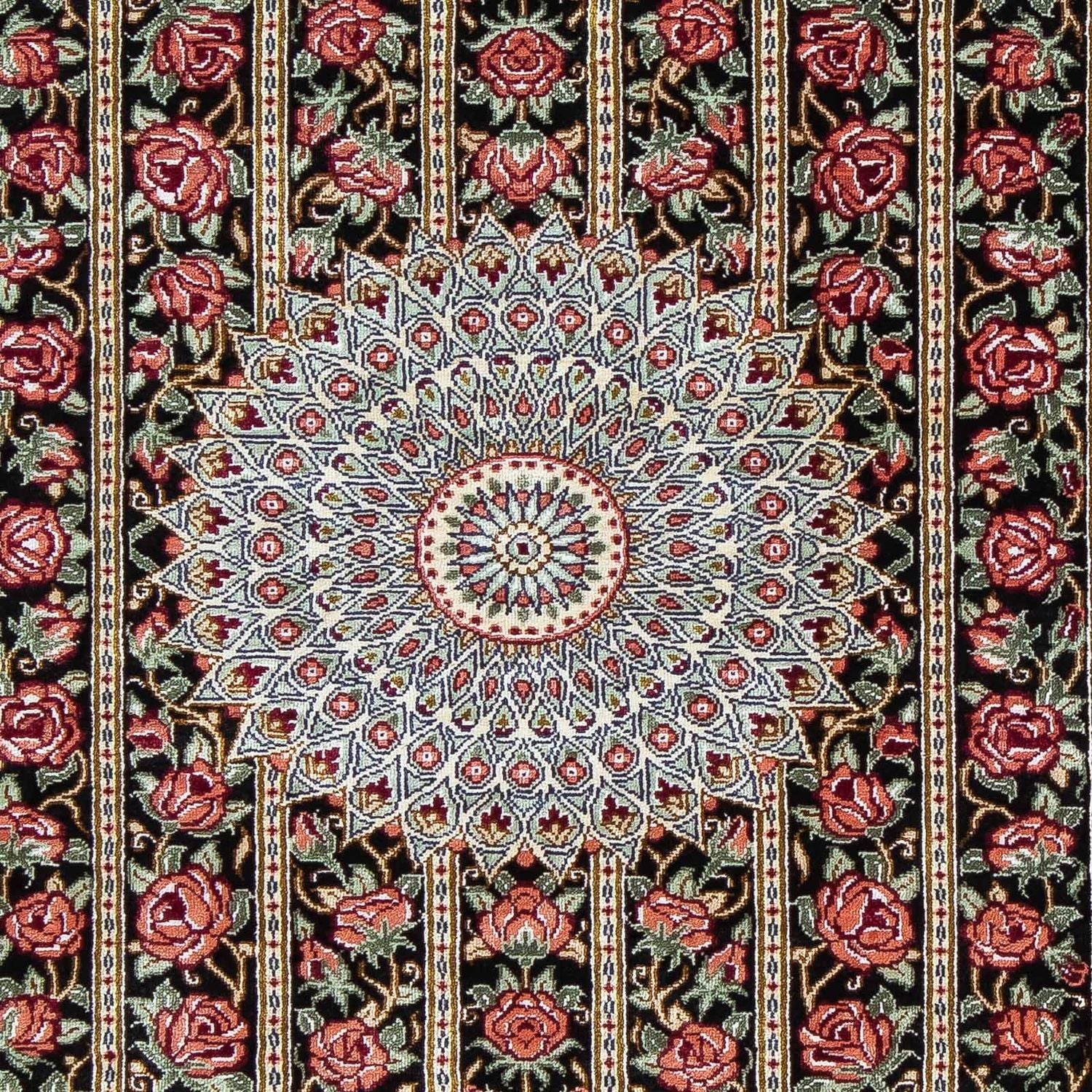 Alfombra persa - Ghom - 78 x 57 cm - azul oscuro