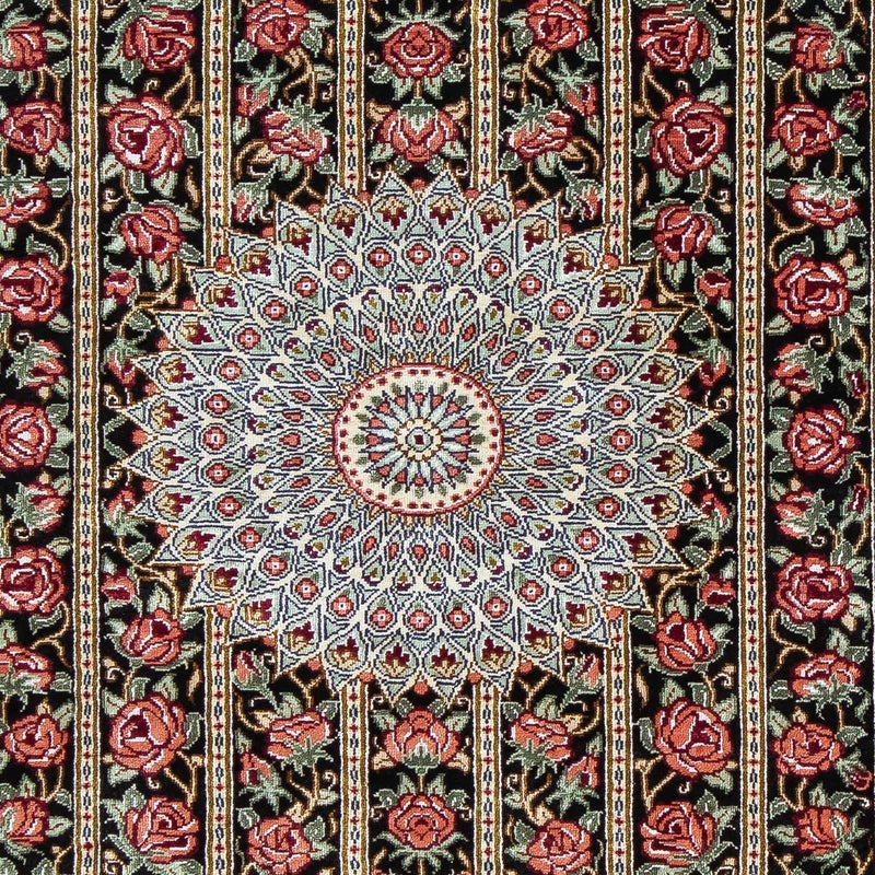 Alfombra persa - Ghom - 78 x 57 cm - azul oscuro