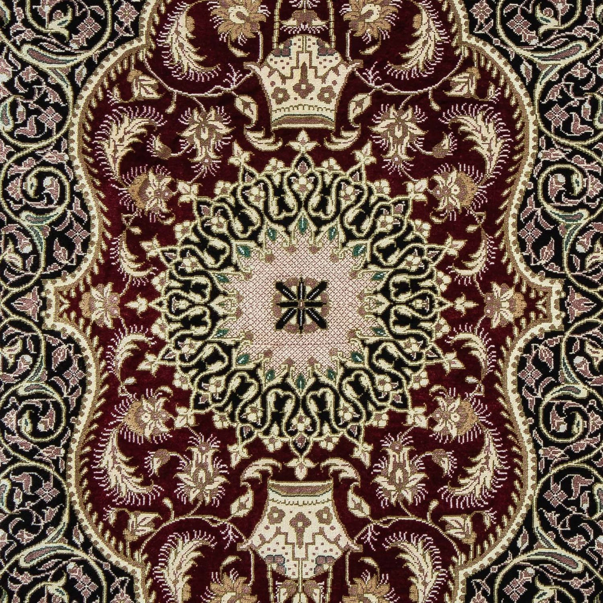 Alfombra persa - Ghom - 94 x 58 cm - azul oscuro