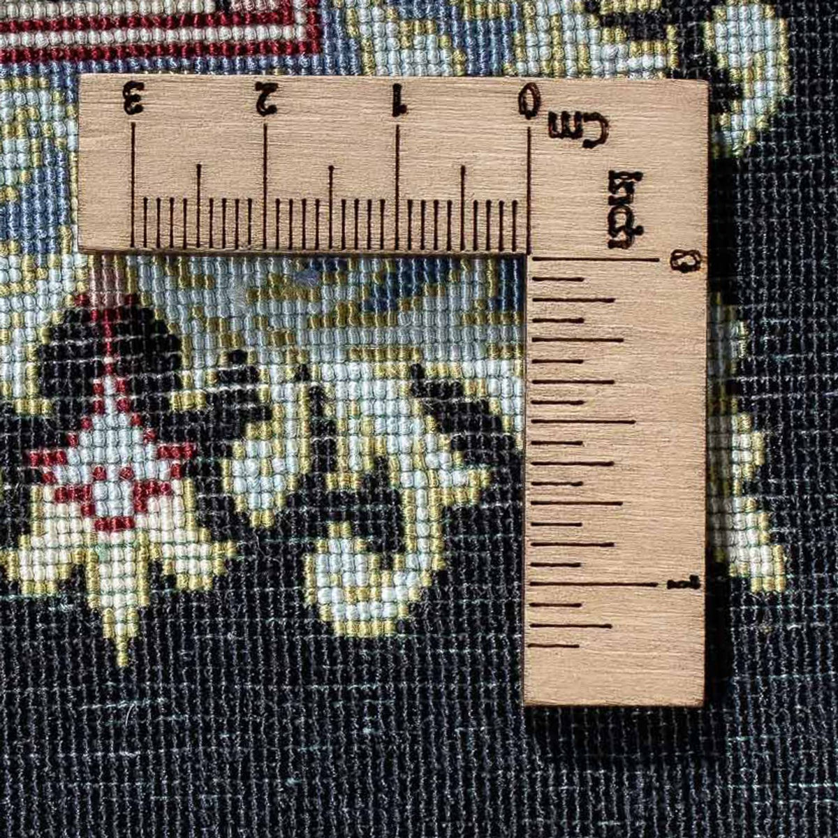 Alfombra persa - Ghom - 94 x 58 cm - azul oscuro