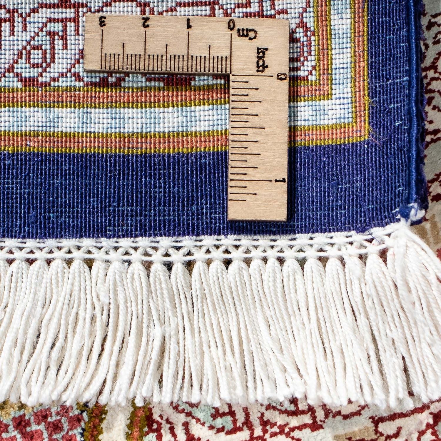 Alfombra persa - Ghom - 93 x 59 cm - azul oscuro