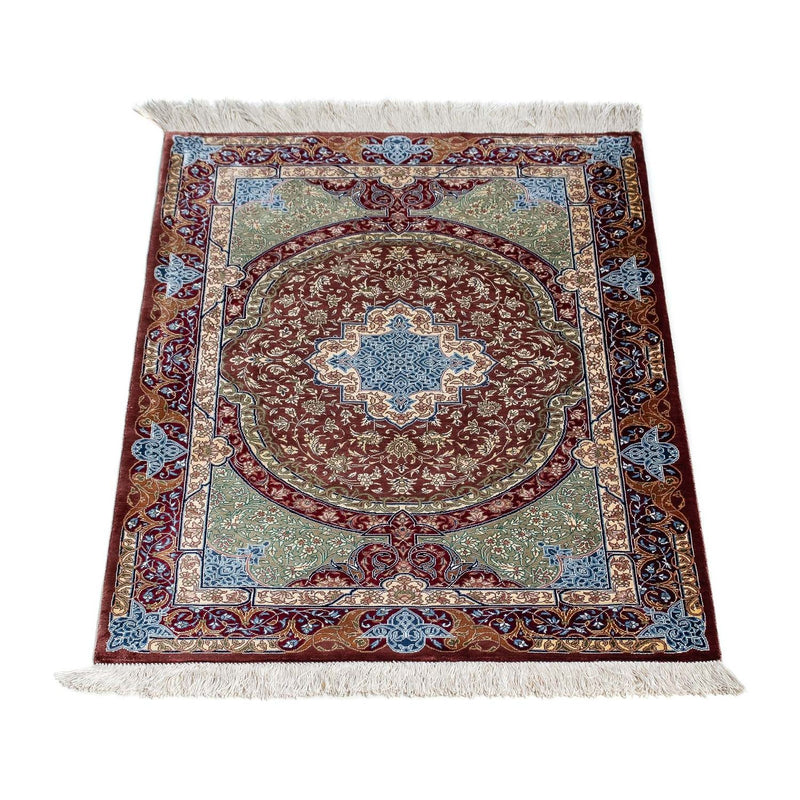 Alfombra persa - Ghom - 90 x 61 cm - multicolor