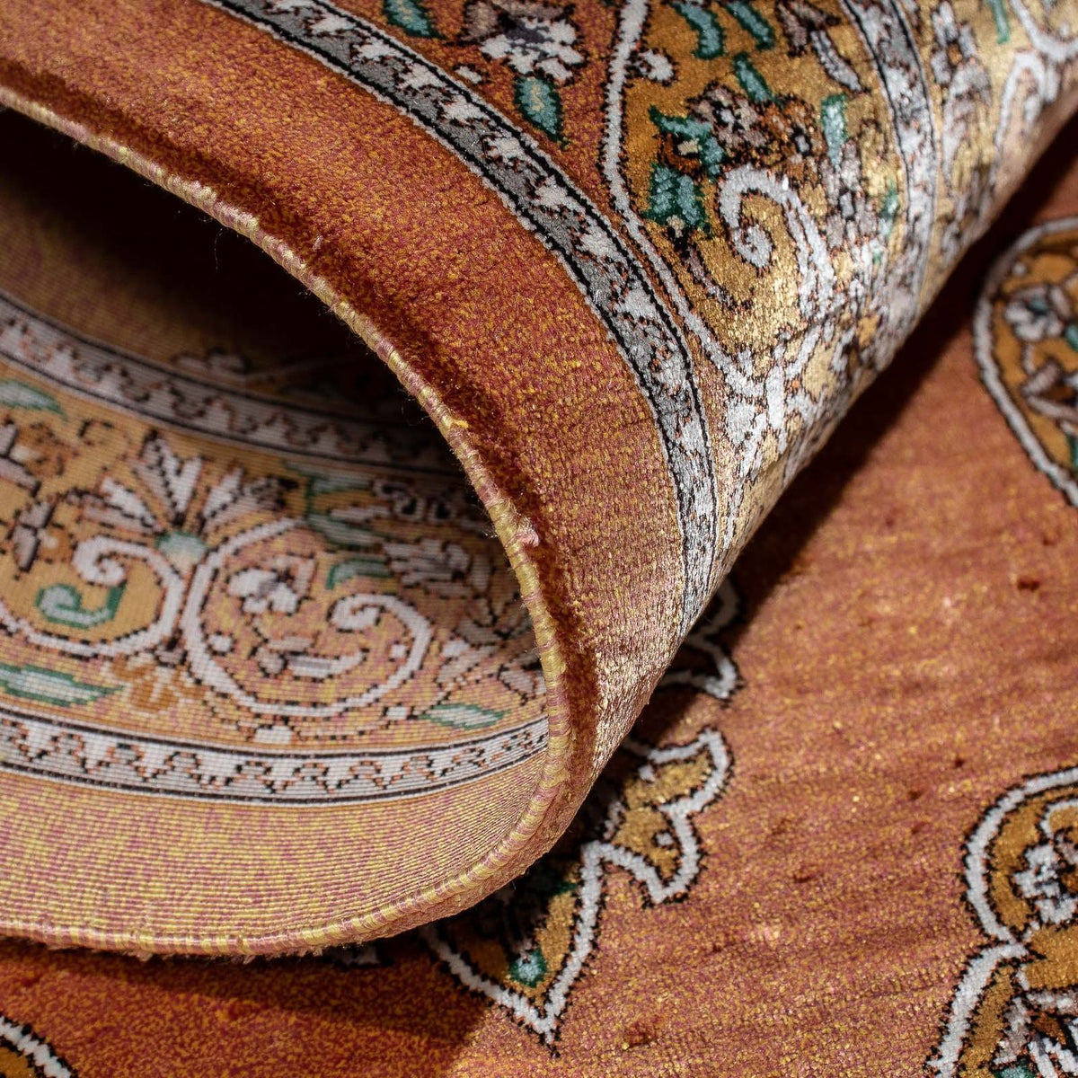 Alfombra persa - Ghom - 96 x 59 cm - marrón