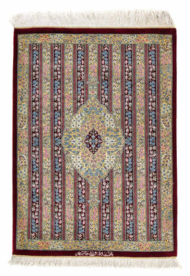 Alfombra persa - Ghom - 86 x 60 cm - multicolor