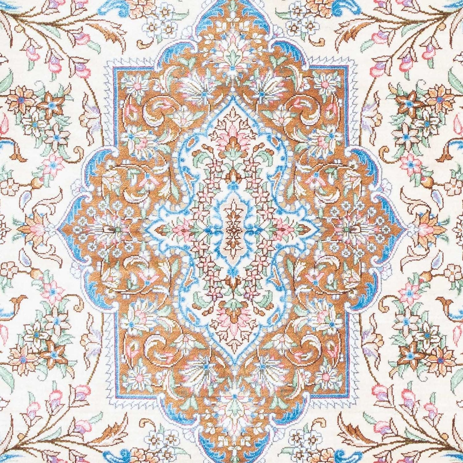 Alfombra persa - Ghom - 124 x 79 cm - beige