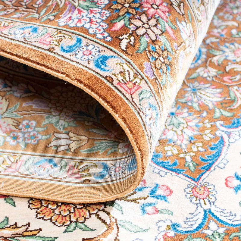 Alfombra persa - Ghom - 124 x 79 cm - beige