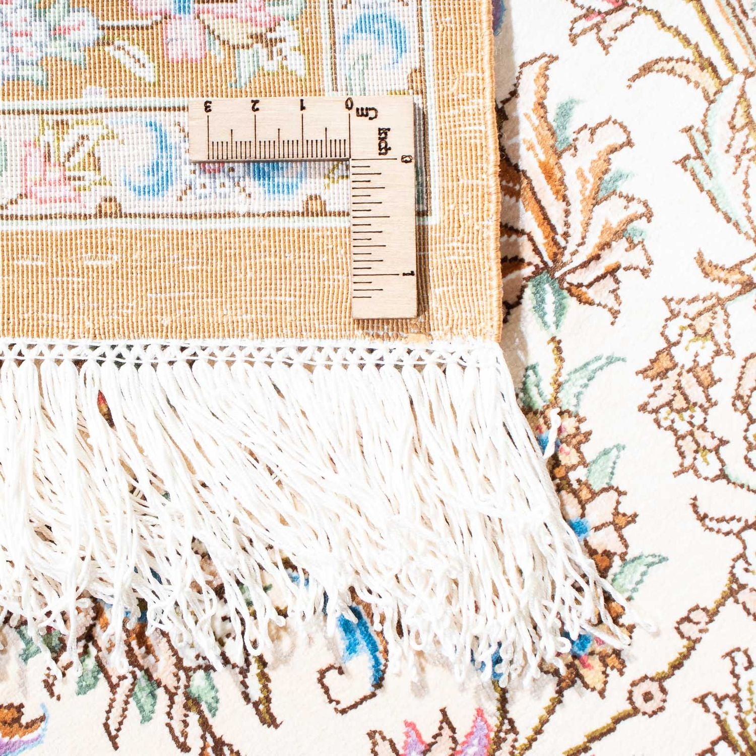 Alfombra persa - Ghom - 124 x 79 cm - beige