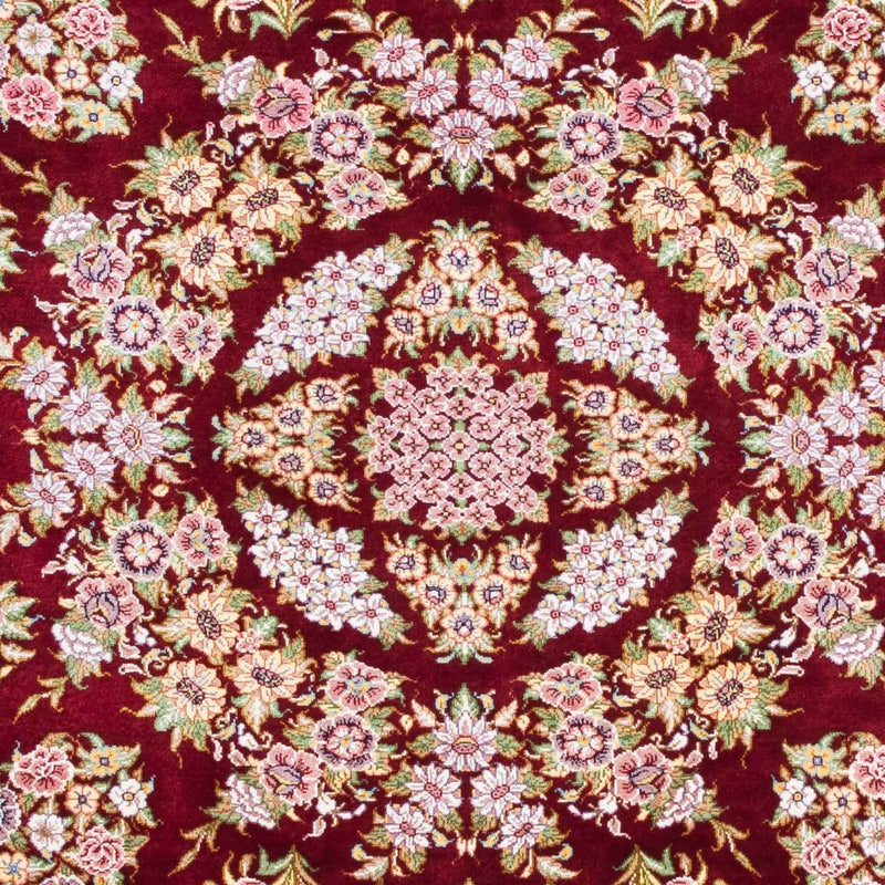 Alfombra persa - Ghom - 122 x 85 cm - rojo oscuro