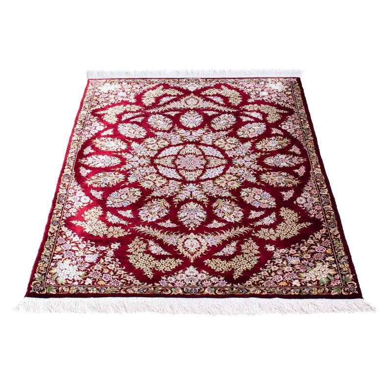 Alfombra persa - Ghom - 122 x 85 cm - rojo oscuro
