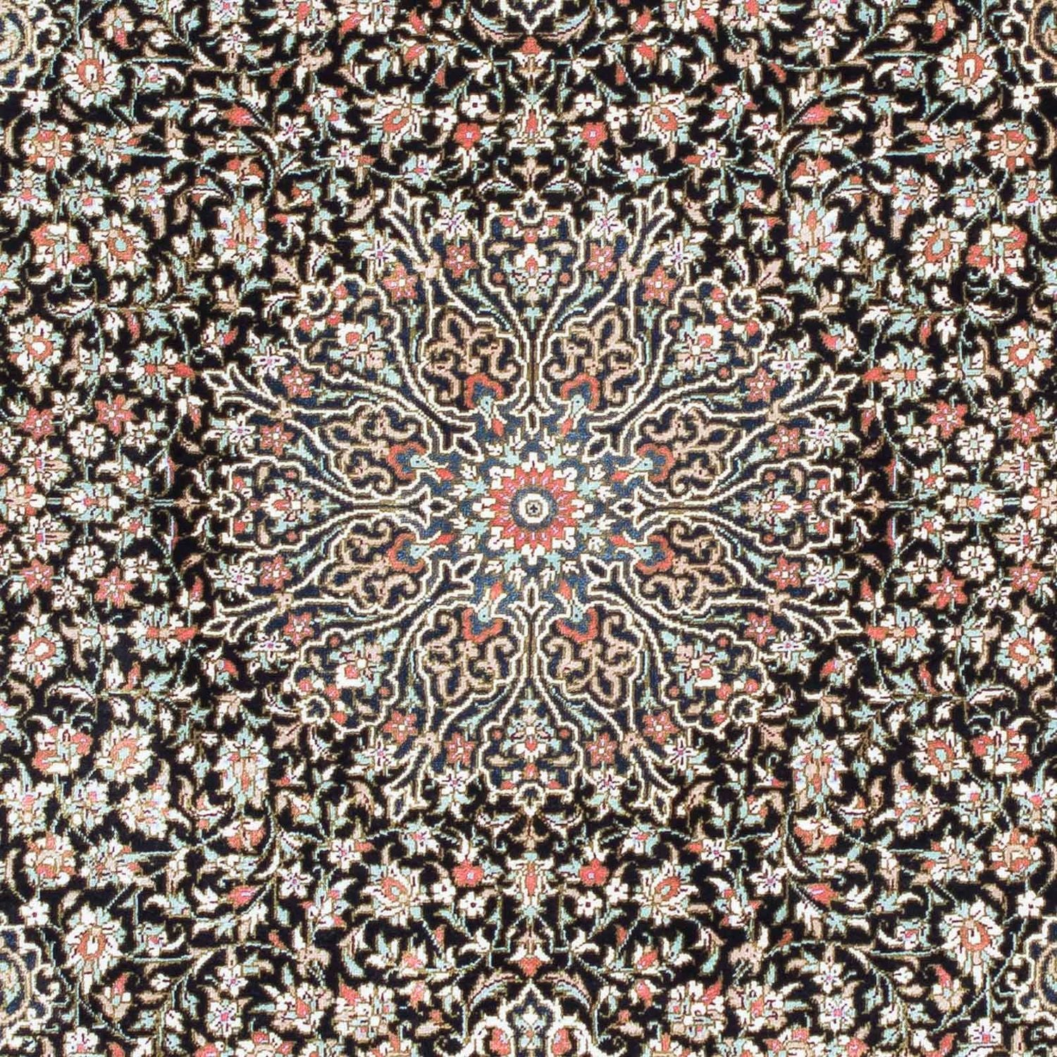 Alfombra persa - Ghom - 119 x 79 cm - azul oscuro