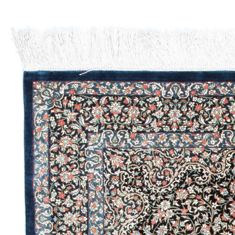 Alfombra persa - Ghom - 119 x 79 cm - azul oscuro