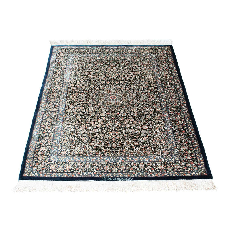 Alfombra persa - Ghom - 119 x 79 cm - azul oscuro
