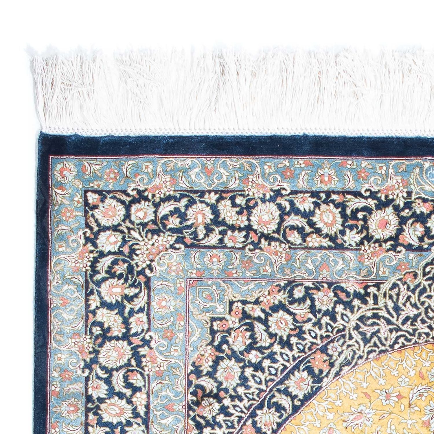 Alfombra persa - Ghom - 118 x 78 cm - azul claro