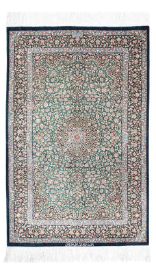 Alfombra persa - Ghom - 119 x 77 cm - azul oscuro
