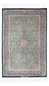 Alfombra persa - Ghom - 119 x 77 cm - azul oscuro