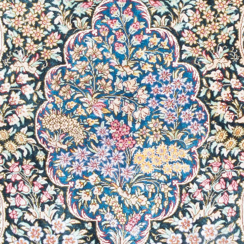 Alfombra persa - Ghom - 119 x 81 cm - azul oscuro
