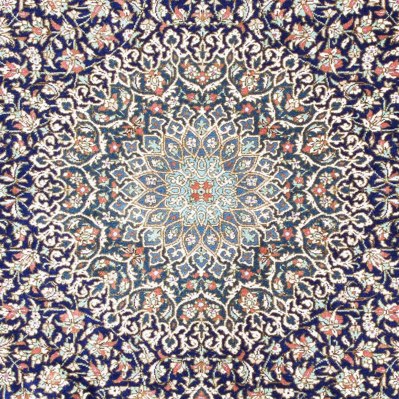 Alfombra persa - Ghom - 121 x 78 cm - azul oscuro