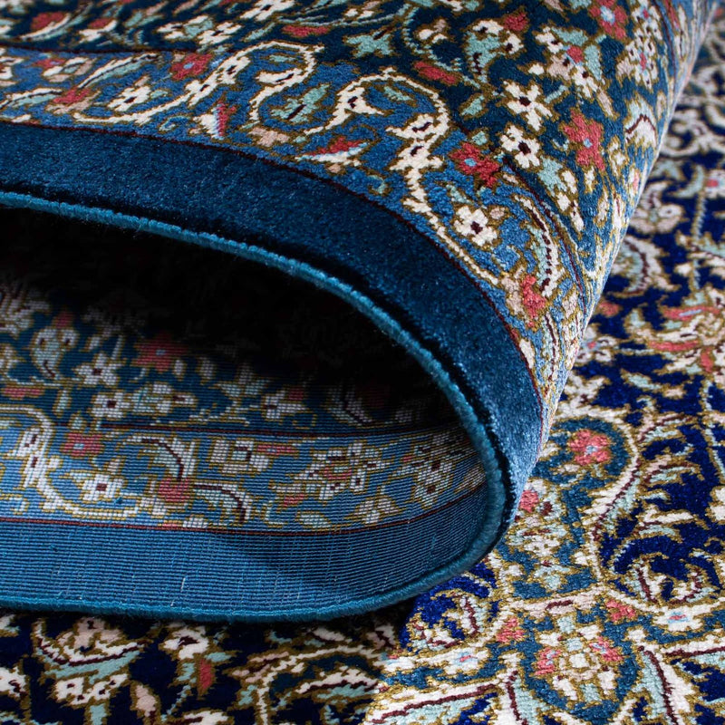Alfombra persa - Ghom - 121 x 78 cm - azul oscuro
