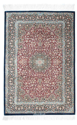 Alfombra persa - Ghom - 116 x 78 cm - azul oscuro