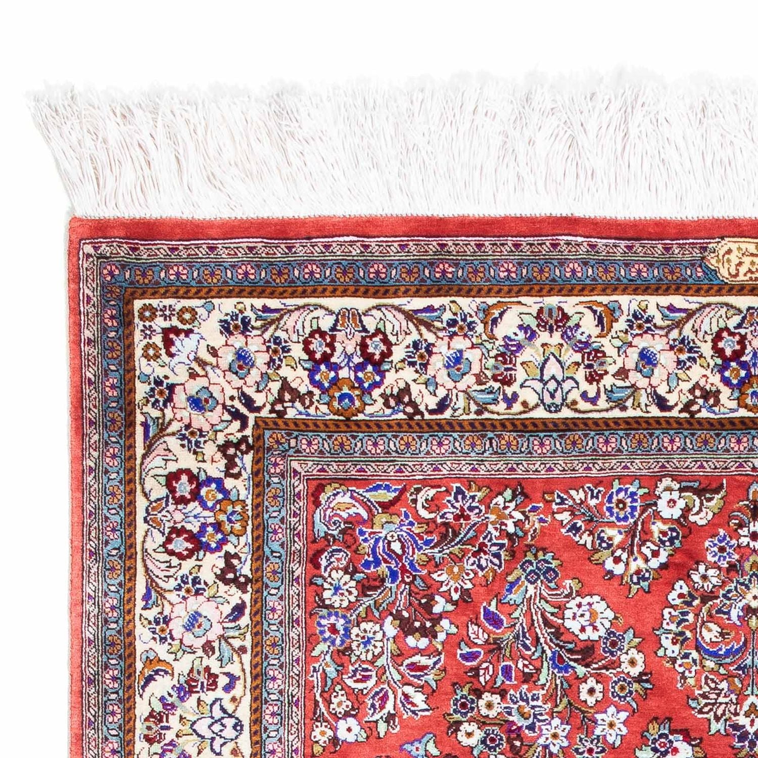 Alfombra persa - Ghom - 134 x 77 cm - rojo
