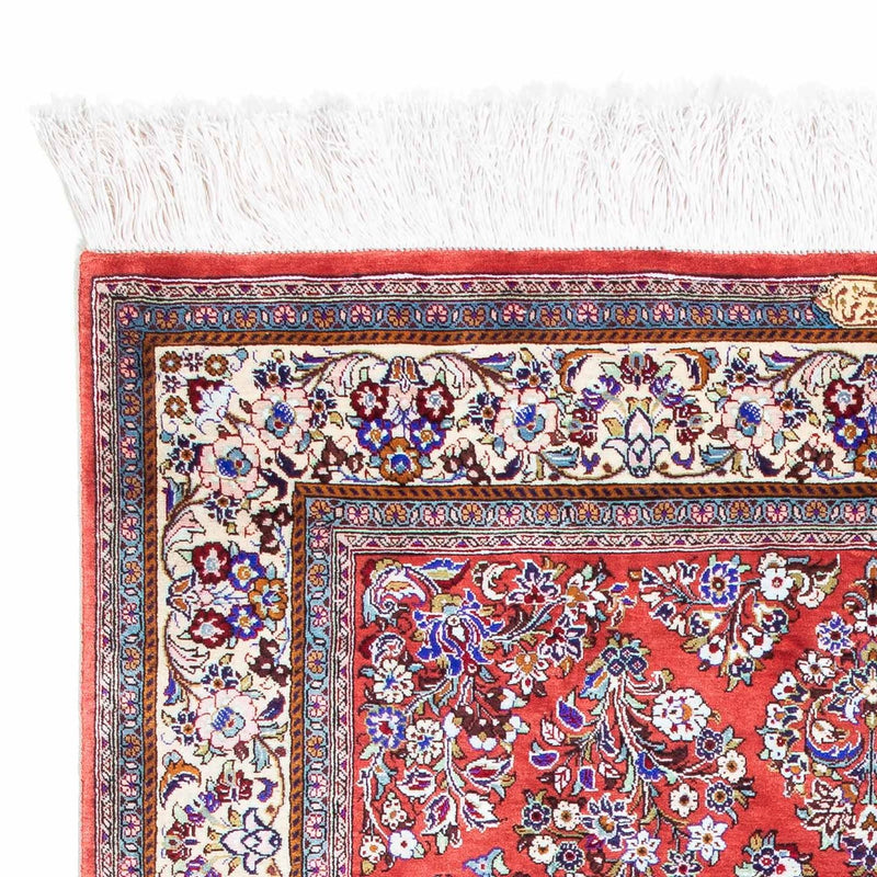 Alfombra persa - Ghom - 134 x 77 cm - rojo