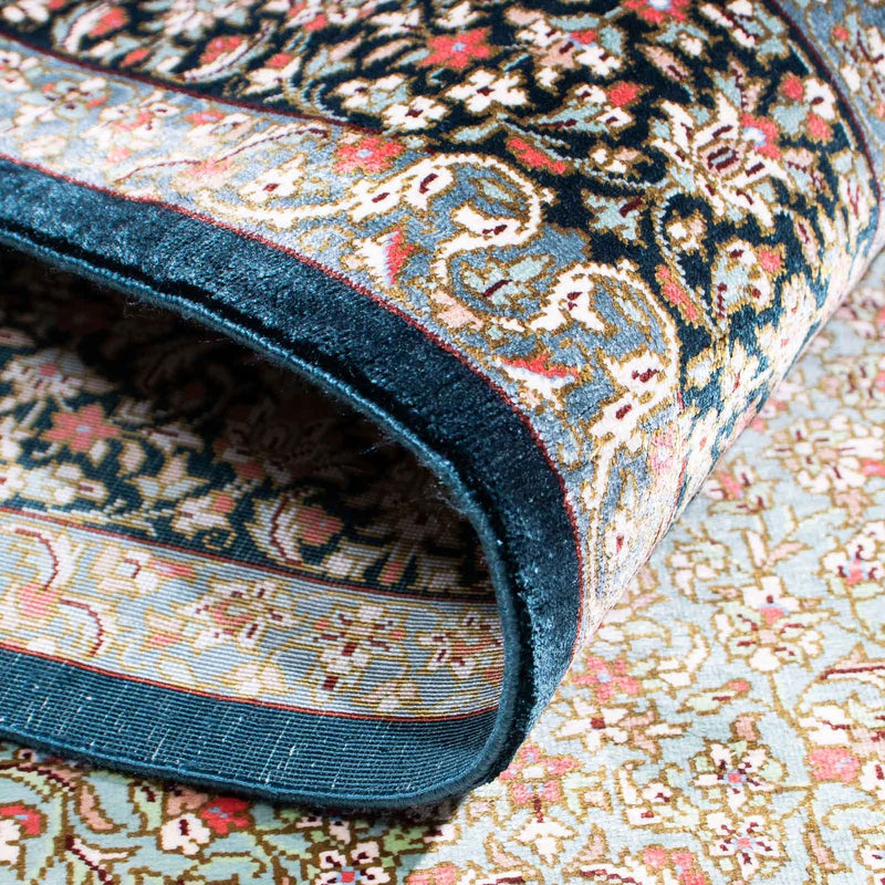 Alfombra persa - Ghom - 121 x 77 cm - azul oscuro