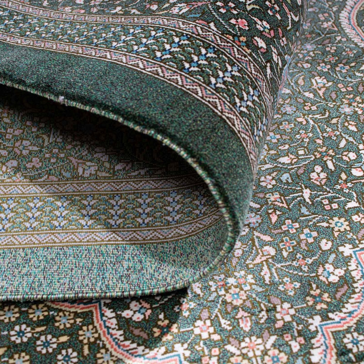 Alfombra persa - Ghom - 120 x 83 cm - gris claro