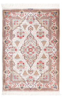 Alfombra persa - Ghom - 125 x 84 cm - beige