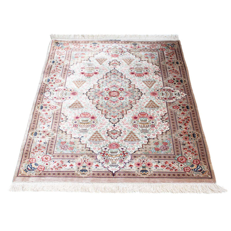 Alfombra persa - Ghom - 125 x 84 cm - beige
