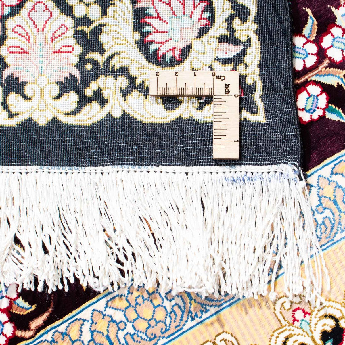 Alfombra persa - Ghom - 123 x 79 cm - rojo oscuro