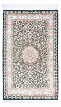 Alfombra persa - Ghom - 128 x 83 cm - verde