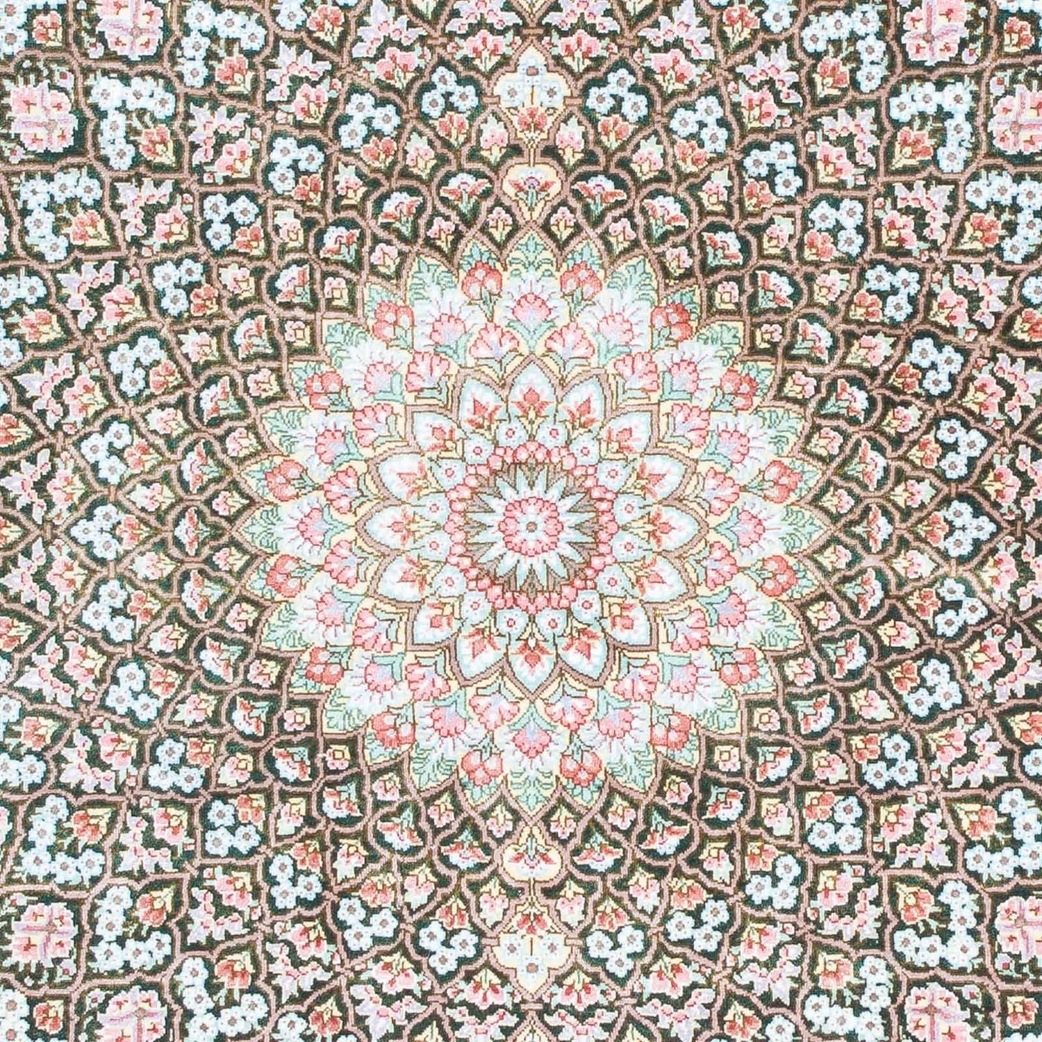 Alfombra persa - Ghom - 128 x 83 cm - verde