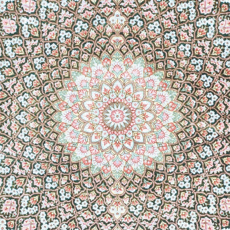 Alfombra persa - Ghom - 128 x 83 cm - verde