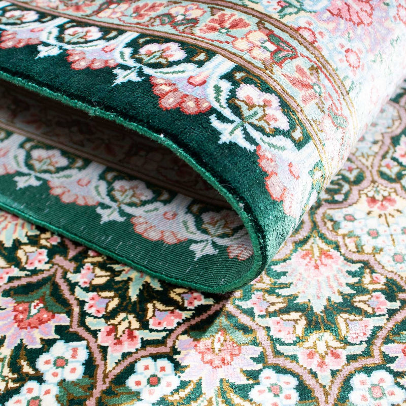 Alfombra persa - Ghom - 128 x 83 cm - verde