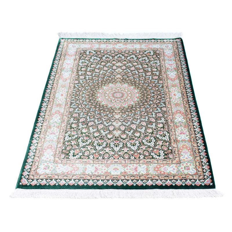 Alfombra persa - Ghom - 128 x 83 cm - verde