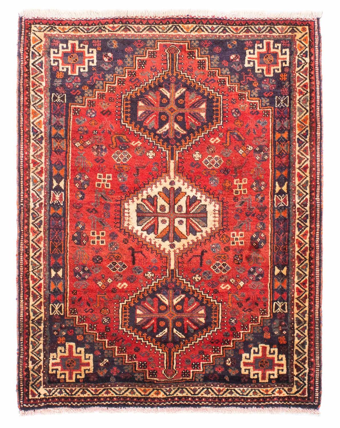 Alfombra persa - Nómada - 157 x 122 cm - rojo oscuro