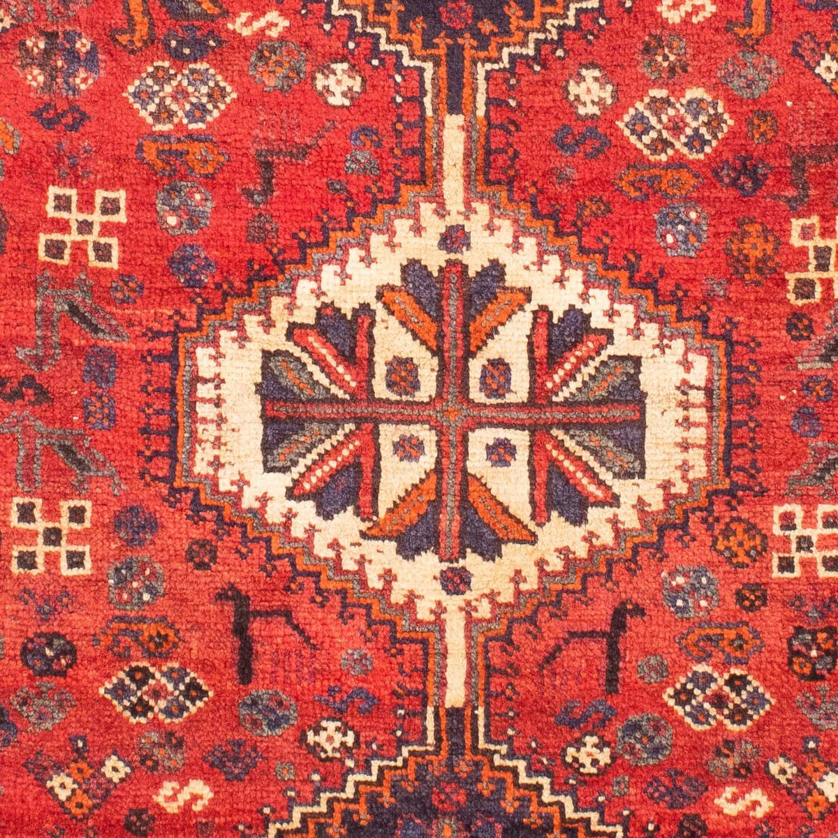 Alfombra persa - Nómada - 157 x 122 cm - rojo oscuro