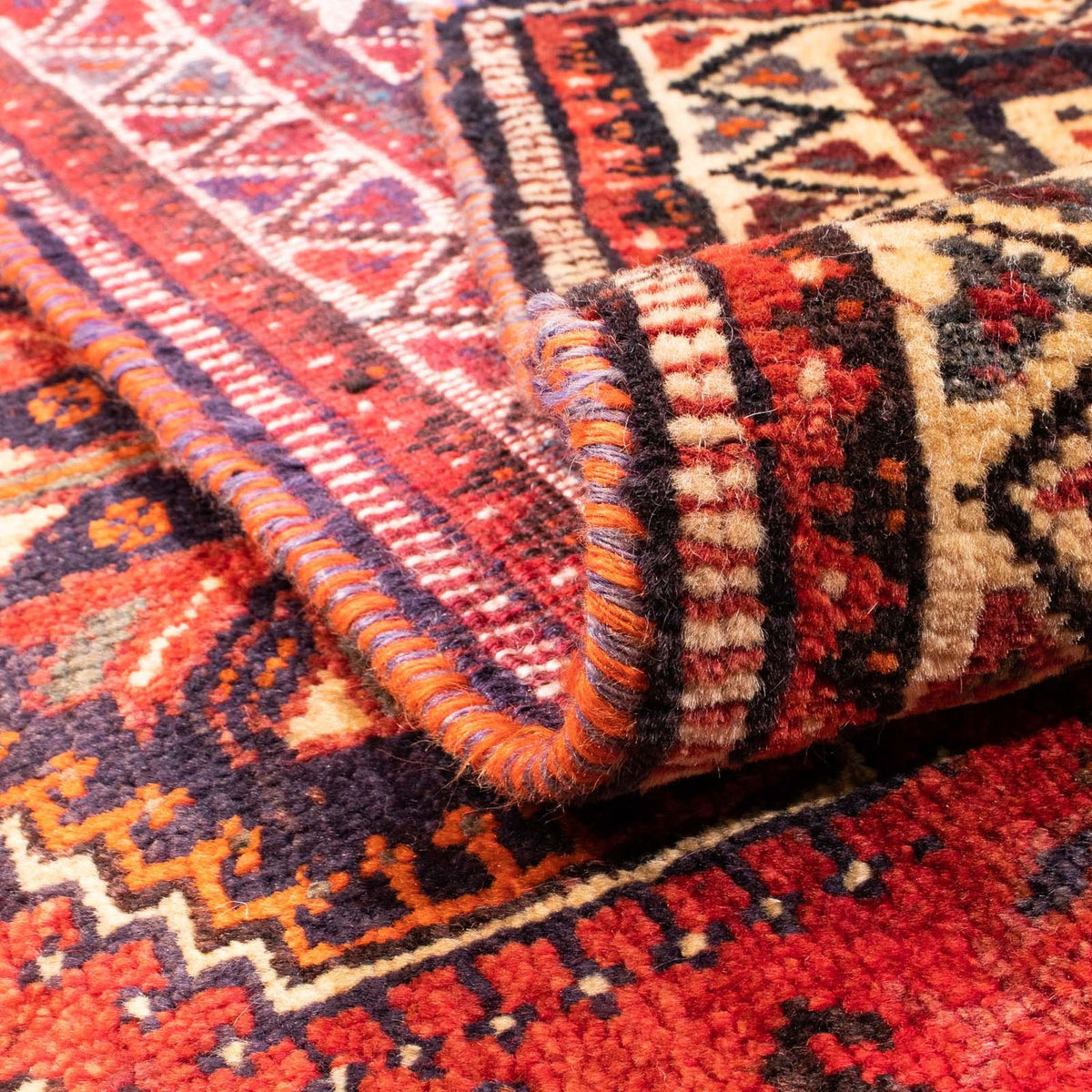 Alfombra persa - Nómada - 157 x 122 cm - rojo oscuro