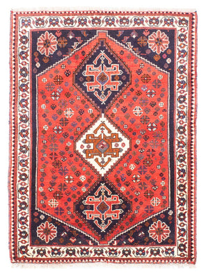 Alfombra persa - Nómada - 159 x 121 cm - rojo oscuro