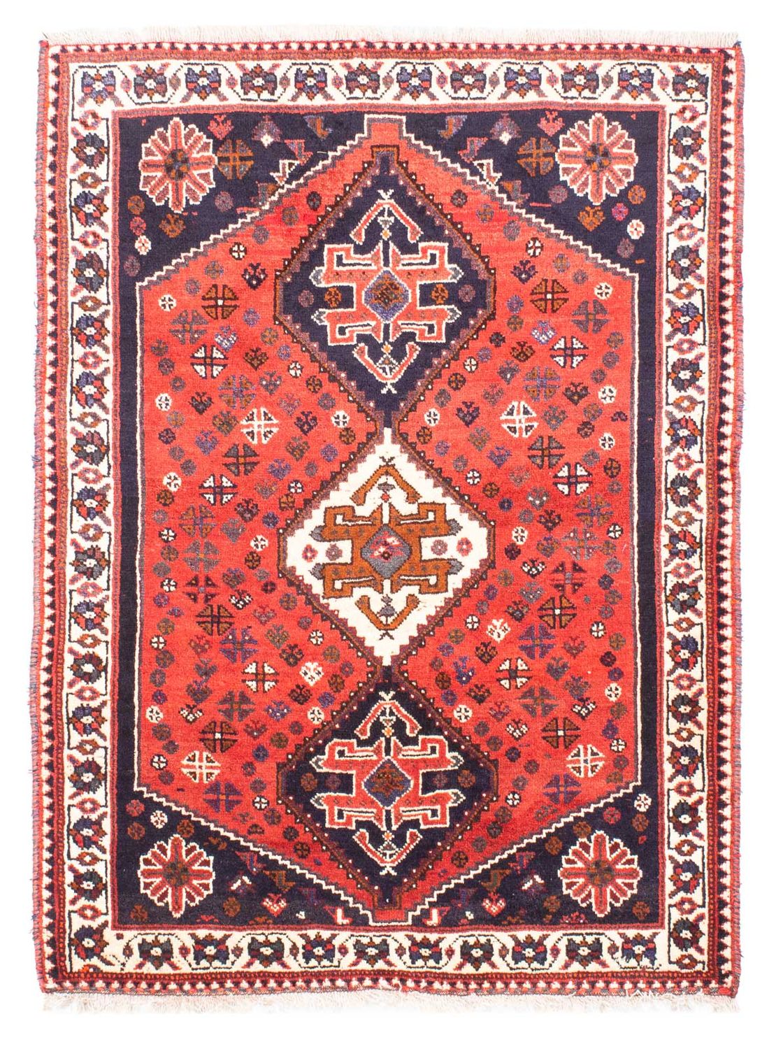 Alfombra persa - Nómada - 159 x 121 cm - rojo oscuro