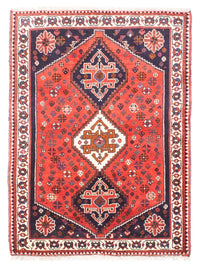 Alfombra persa - Nómada - 159 x 121 cm - rojo oscuro