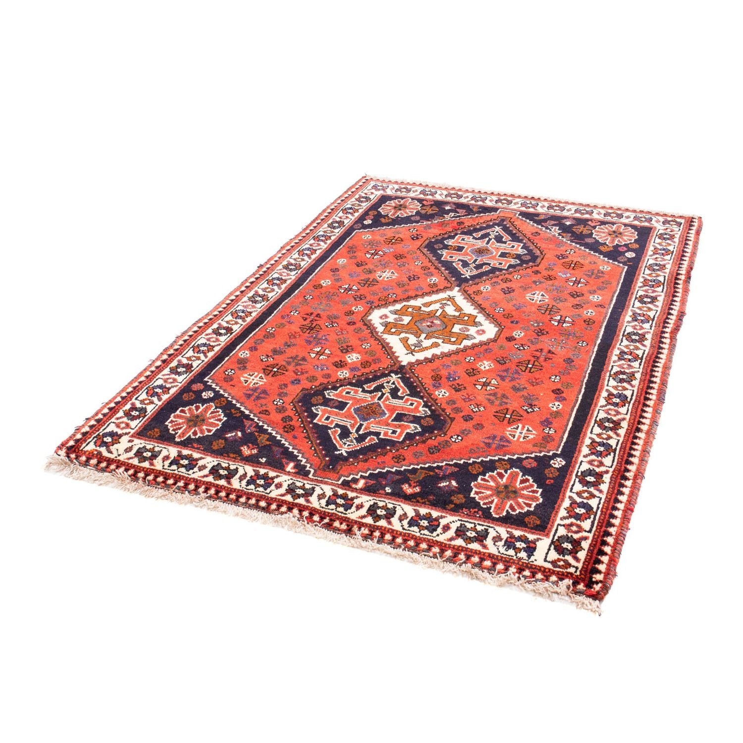 Alfombra persa - Nómada - 159 x 121 cm - rojo oscuro