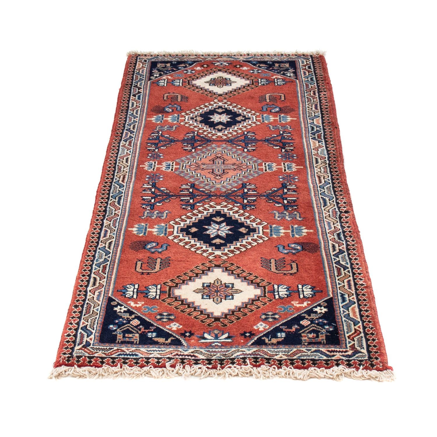 Alfombra de pasillo Alfombra persa - Nómada - 148 x 59 cm - rojo oscuro