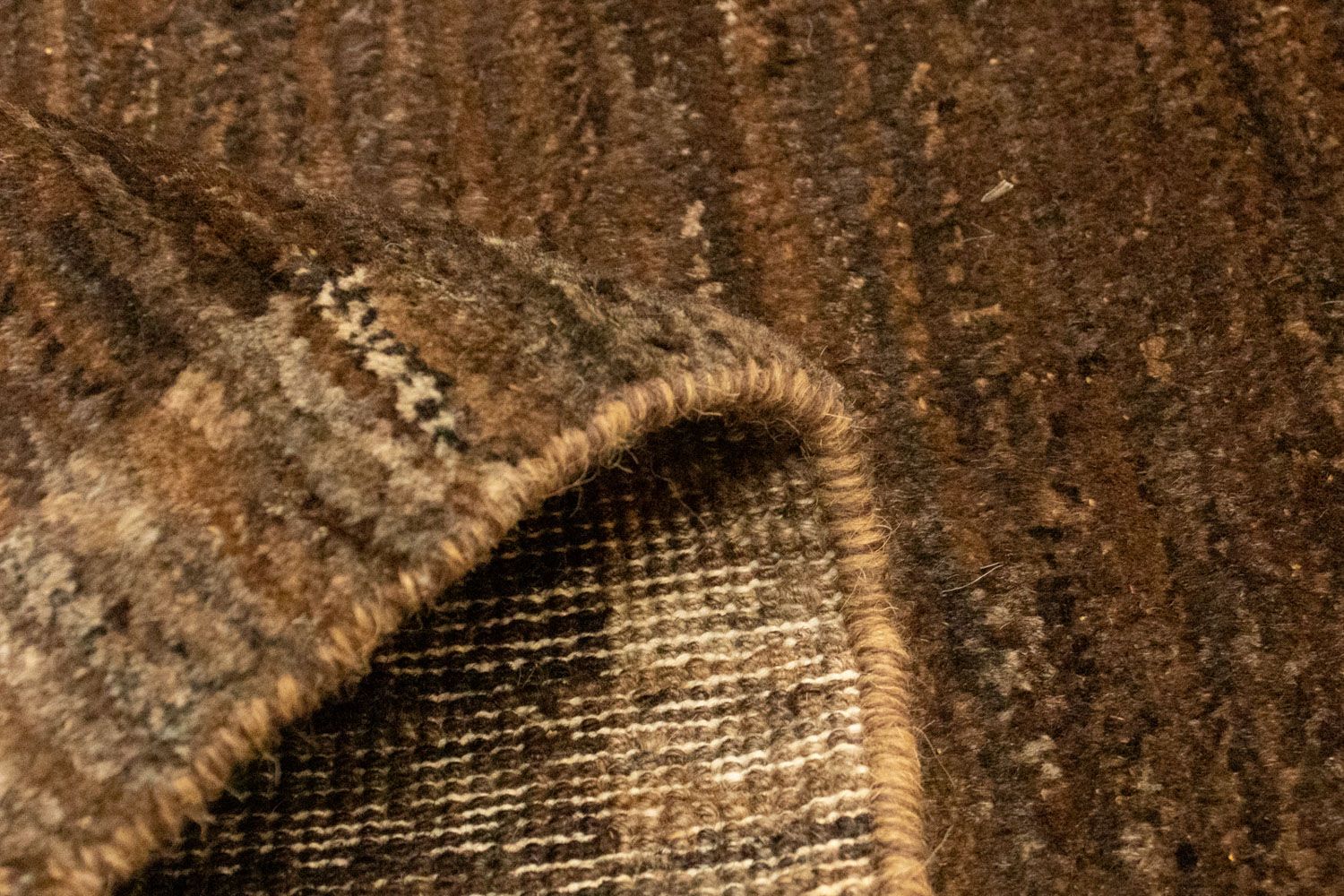 Alfombra Gabbeh - Indus - 90 x 58 cm - marrón oscuro