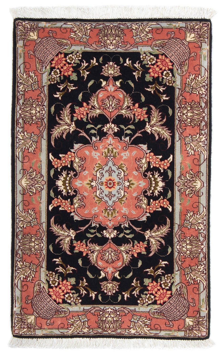 Alfombra Persa - Tabriz - Real - 90 x 60 cm - azul oscuro