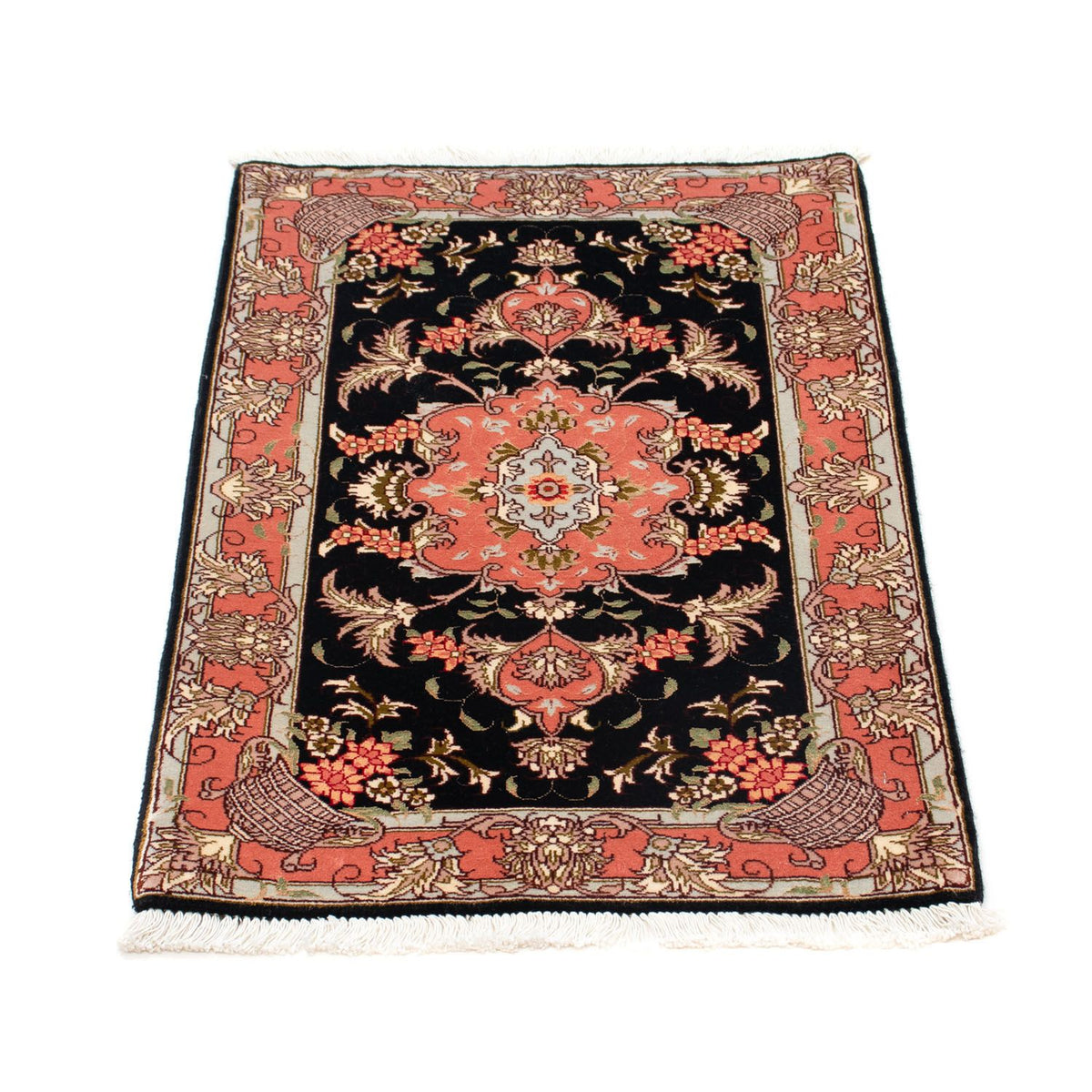 Alfombra Persa - Tabriz - Real - 90 x 60 cm - azul oscuro