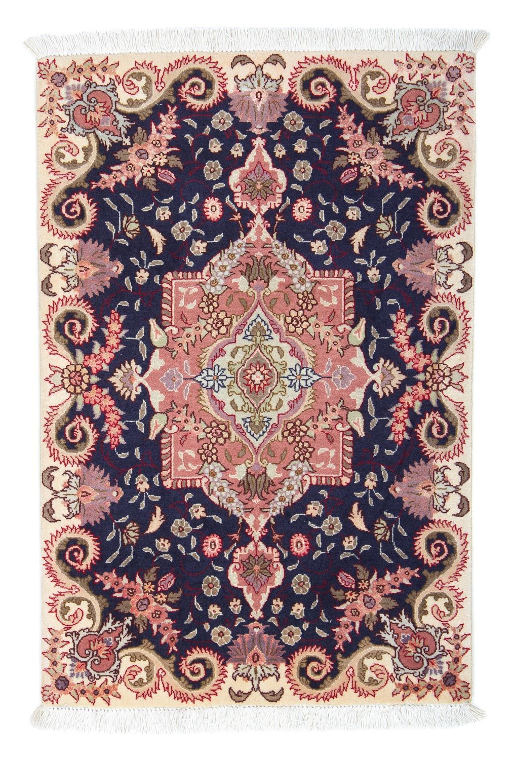 Alfombra Persa - Tabriz - Real - 90 x 60 cm - azul oscuro