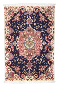Alfombra Persa - Tabriz - Real - 90 x 60 cm - azul oscuro