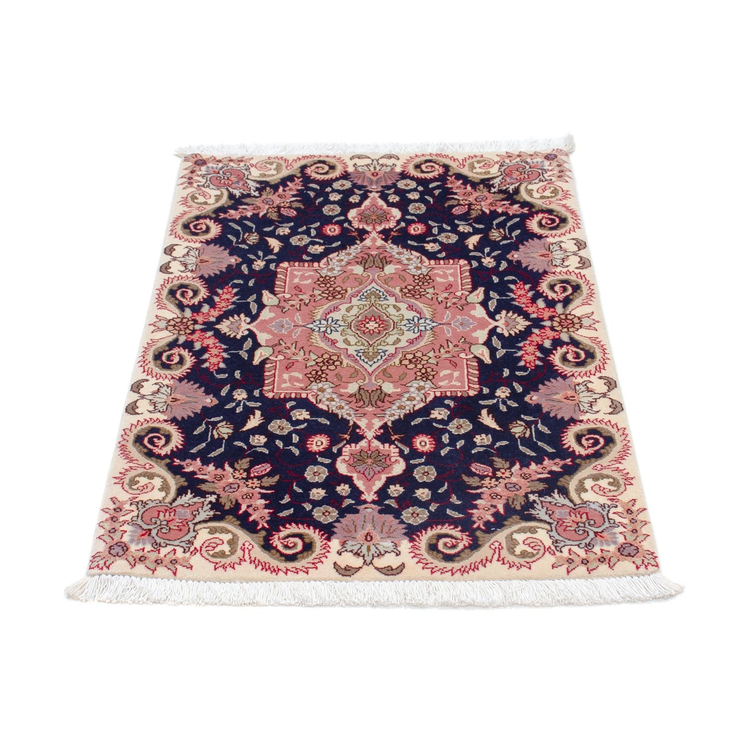Alfombra Persa - Tabriz - Real - 90 x 60 cm - azul oscuro