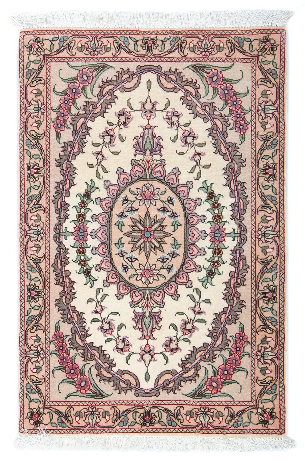 Alfombra Persa - Tabriz - Real - 90 x 60 cm - beige